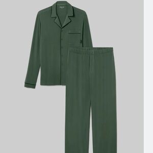 Tommy John Men’s Long Sleeve Button Down Pajama Set in Dark Olive 🆕